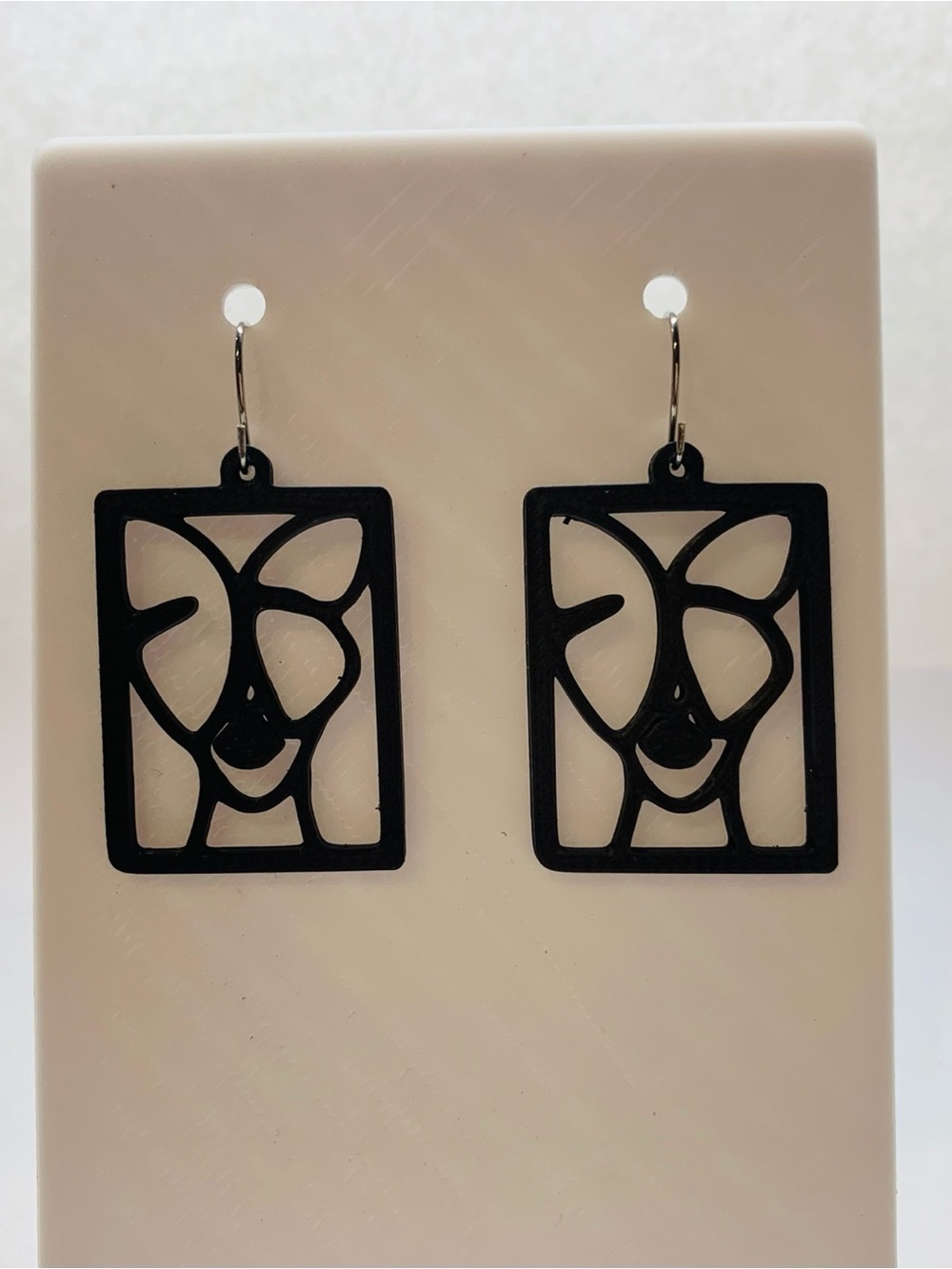 Black Geometric Dangle Earrings
